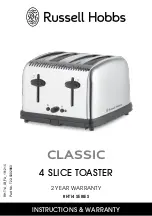 Russell Hobbs CLASSIC RHT14 Series Instructions & Warranty preview