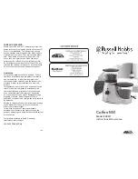 Preview for 1 page of Russell Hobbs Coffee Mill RHCM1 Instruction & Guarantee