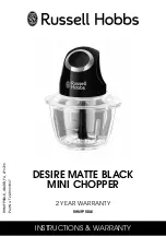 Russell Hobbs DESIRE RHMFP5BLK Instructions & Warranty preview