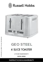 Russell Hobbs Geo Steel RHT404 Series Instructions & Warranty preview