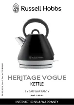 Russell Hobbs HERITAGE VOGUE RHK52 SERIES Instructions & Warranty preview