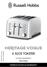 Russell Hobbs Heritage Vogue RHT54 Series Instructions And Warranty preview