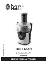 Russell Hobbs JUICEMAN RHJM8000AU Instructions And Warranty preview