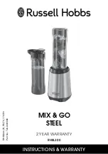 Russell Hobbs MIX & GO STEEL RHBL300 Instructions And Warranty preview