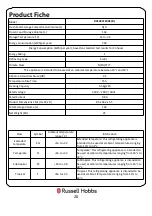 Preview for 20 page of Russell Hobbs RH142CF2002 Instruction Manual