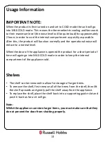 Preview for 13 page of Russell Hobbs RH14CLR4001B Manual