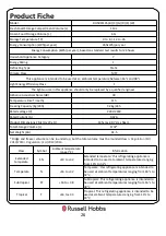 Предварительный просмотр 26 страницы Russell Hobbs RH50FF145 Instruction Manual