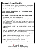 Preview for 5 page of Russell Hobbs RH55FFWD180-M Instruction Manual