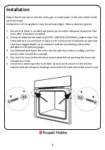 Preview for 9 page of Russell Hobbs RH72DEO1001B Instruction Manual