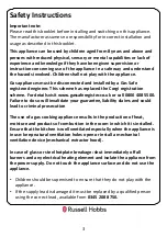 Preview for 3 page of Russell Hobbs RH86GH701SS Instruction Manual