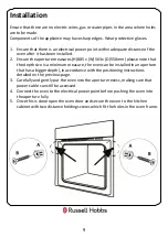 Preview for 9 page of Russell Hobbs RH89DEO2001B Instruction Manual