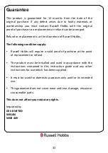 Preview for 32 page of Russell Hobbs RH89DEO2001B Instruction Manual