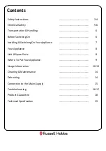 Preview for 2 page of Russell Hobbs RH8CLR8001B Manual