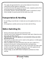 Preview for 6 page of Russell Hobbs RH8CLR8001B Manual