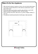 Preview for 9 page of Russell Hobbs RH8CLR8001B Manual