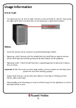 Preview for 12 page of Russell Hobbs RH8WC2 User Manual