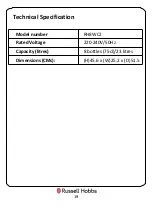 Preview for 19 page of Russell Hobbs RH8WC2 User Manual