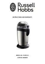 Предварительный просмотр 1 страницы Russell Hobbs RHCG120 Instructions And Warranty