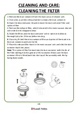 Preview for 14 page of Russell Hobbs RHCV1601 Quick Start Manual