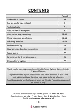 Preview for 2 page of Russell Hobbs RHCV25AS02 Manual