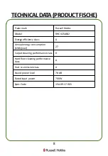 Preview for 8 page of Russell Hobbs RHCV25AS02 Manual