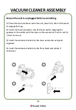 Preview for 11 page of Russell Hobbs RHCV25AS02 Manual