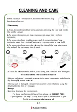 Preview for 17 page of Russell Hobbs RHCV25AS02 Manual