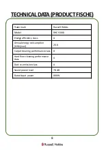 Preview for 8 page of Russell Hobbs RHCV3001 Manual