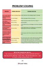 Preview for 18 page of Russell Hobbs RHCV30AS11 Instruction Manual
