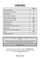 Preview for 2 page of Russell Hobbs RHCV4001 Manual