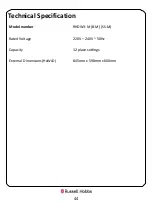 Preview for 44 page of Russell Hobbs RHDW3-M Instruction Manual