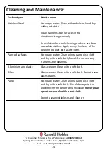 Preview for 15 page of Russell Hobbs RHGCH601SS/B Instruction Manual