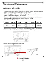 Предварительный просмотр 22 страницы Russell Hobbs RHGCH702B Instruction Manual