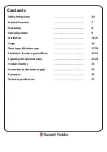 Preview for 2 page of Russell Hobbs RHGCH902B-M Instruction Manual