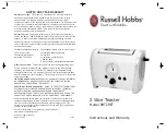 Предварительный просмотр 1 страницы Russell Hobbs RHT2RET Instructions And Warranty