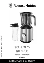 Preview for 1 page of Russell Hobbs STUDIO RHCBL500 Instructions & Warranty