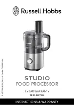 Russell Hobbs STUDIO RHCFP500 Instructions & Warranty preview