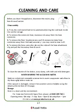 Preview for 17 page of Russell Hobbs Titan Pet RHCV4501 Manual