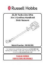 Preview for 1 page of Russell Hobbs Turbo Lite Ultra RHHS2201 Manual