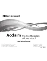 Preview for 12 page of Russound ACCLAIM - Installation Manual