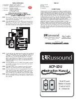 Russound ACP-1DU Instruction Manual preview