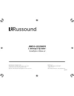 Preview for 12 page of Russound AW10-LSUB-BR Installation Manual