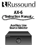 Preview for 1 page of Russound AX-6 Instruction Manual