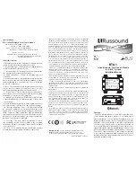 Preview for 1 page of Russound BTA-1 Installation Manual