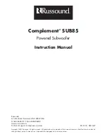 Предварительный просмотр 12 страницы Russound COMPLEMENT SUB85 Instruction Manual