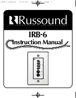 Preview for 1 page of Russound IRB-6 Instruction Manual