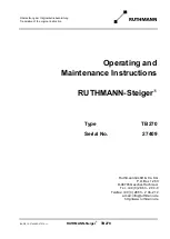 Preview for 1 page of RUTHMANN 27409 Operating And Maintenance Instructions Manual