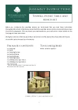 Preview for 1 page of Rutland County Garden Furniture Tinwell picnic table and bench set Assembly Instructions