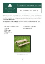 Preview for 1 page of Rutland County Oakham Picnic Bench Assembly Instructions