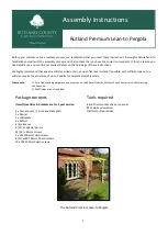 Rutland County Premium Lean-to Pergola Assembly Instructions Manual preview